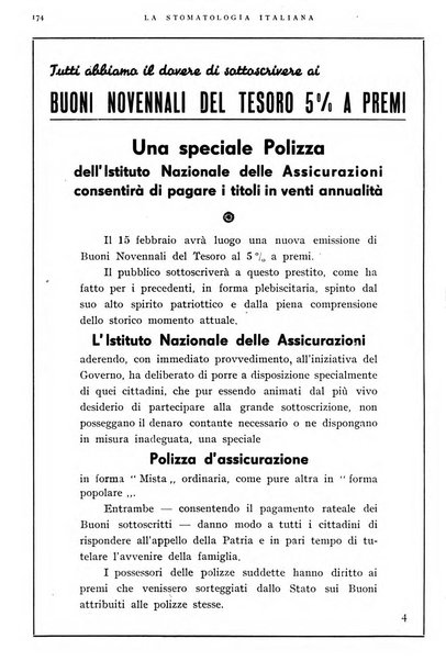 La stomatologia italiana organo ufficiale della Associazione nazionale culturale fascista stomato-odontologica