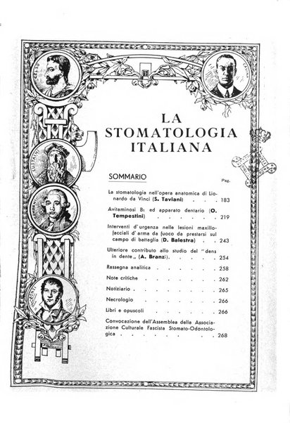 La stomatologia italiana organo ufficiale della Associazione nazionale culturale fascista stomato-odontologica