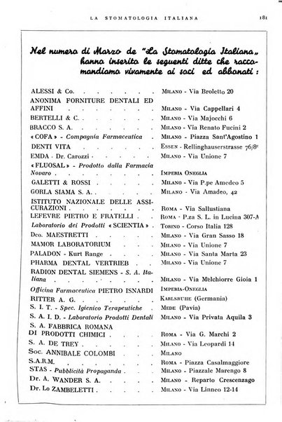 La stomatologia italiana organo ufficiale della Associazione nazionale culturale fascista stomato-odontologica