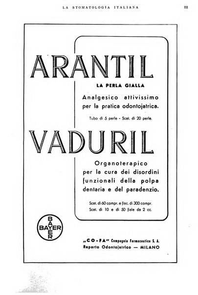 La stomatologia italiana organo ufficiale della Associazione nazionale culturale fascista stomato-odontologica