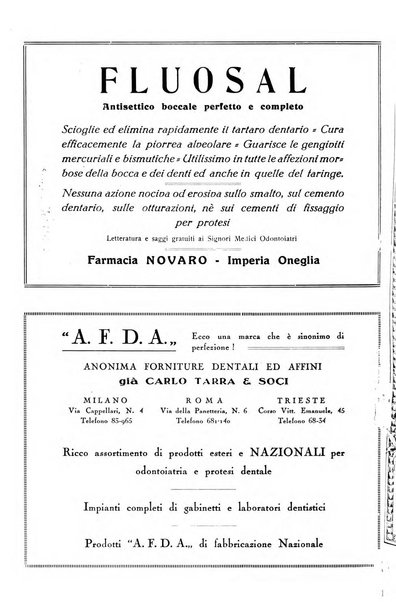 La stomatologia italiana organo ufficiale della Associazione nazionale culturale fascista stomato-odontologica