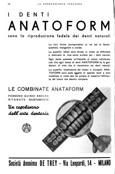 La stomatologia italiana organo ufficiale della Associazione nazionale culturale fascista stomato-odontologica