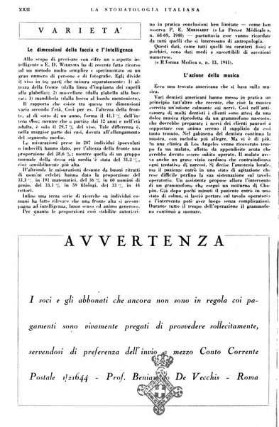 La stomatologia italiana organo ufficiale della Associazione nazionale culturale fascista stomato-odontologica