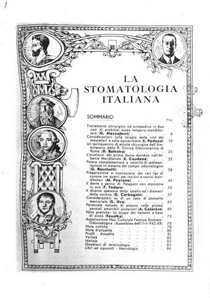 La stomatologia italiana organo ufficiale della Associazione nazionale culturale fascista stomato-odontologica