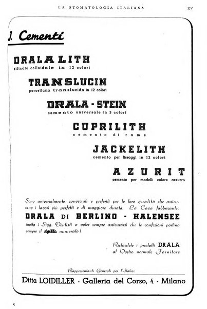 La stomatologia italiana organo ufficiale della Associazione nazionale culturale fascista stomato-odontologica