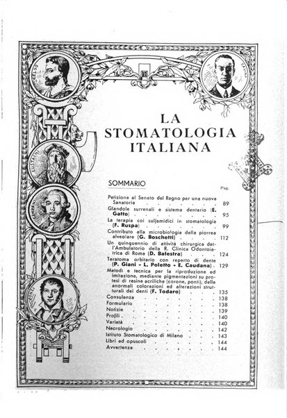 La stomatologia italiana organo ufficiale della Associazione nazionale culturale fascista stomato-odontologica