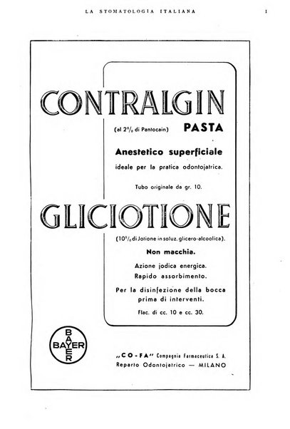 La stomatologia italiana organo ufficiale della Associazione nazionale culturale fascista stomato-odontologica