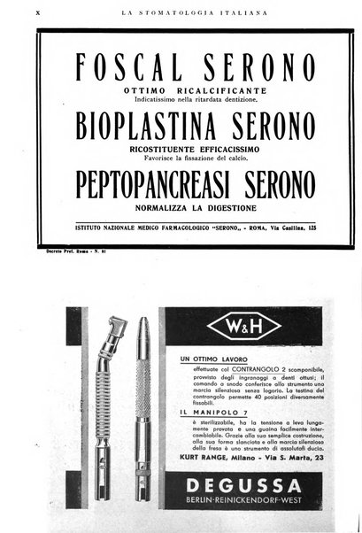 La stomatologia italiana organo ufficiale della Associazione nazionale culturale fascista stomato-odontologica