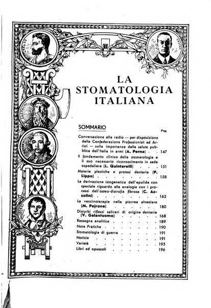 La stomatologia italiana organo ufficiale della Associazione nazionale culturale fascista stomato-odontologica