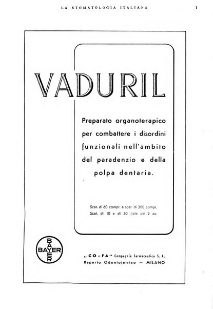 La stomatologia italiana organo ufficiale della Associazione nazionale culturale fascista stomato-odontologica