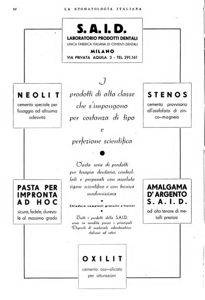 La stomatologia italiana organo ufficiale della Associazione nazionale culturale fascista stomato-odontologica