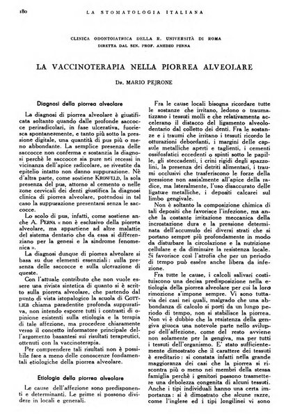 La stomatologia italiana organo ufficiale della Associazione nazionale culturale fascista stomato-odontologica