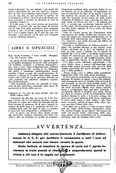 La stomatologia italiana organo ufficiale della Associazione nazionale culturale fascista stomato-odontologica