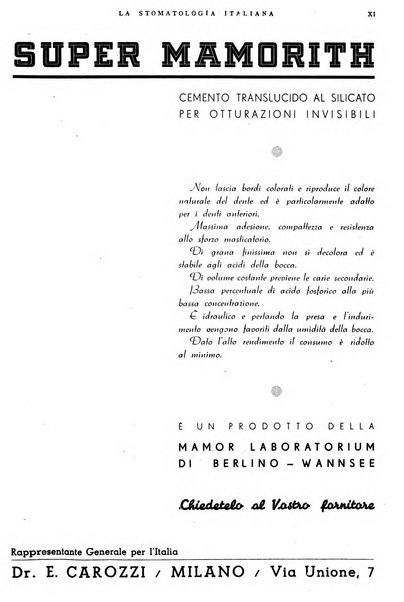 La stomatologia italiana organo ufficiale della Associazione nazionale culturale fascista stomato-odontologica