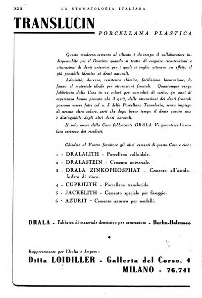 La stomatologia italiana organo ufficiale della Associazione nazionale culturale fascista stomato-odontologica