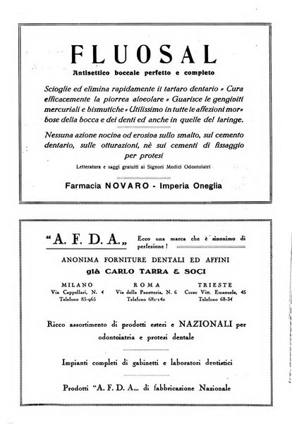 La stomatologia italiana organo ufficiale della Associazione nazionale culturale fascista stomato-odontologica