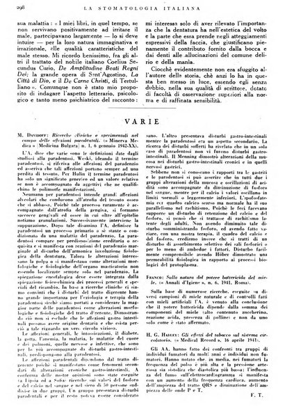 La stomatologia italiana organo ufficiale della Associazione nazionale culturale fascista stomato-odontologica