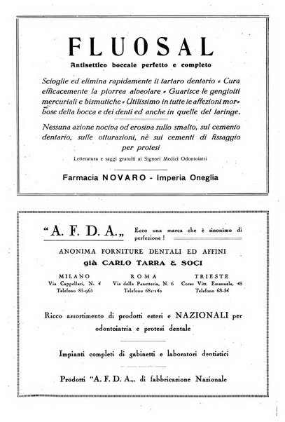 La stomatologia italiana organo ufficiale della Associazione nazionale culturale fascista stomato-odontologica