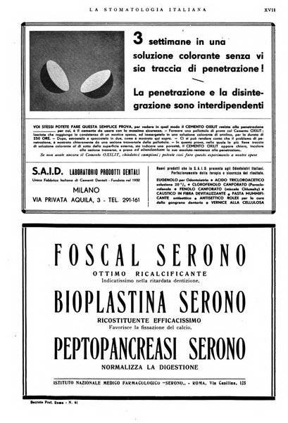 La stomatologia italiana organo ufficiale della Associazione nazionale culturale fascista stomato-odontologica