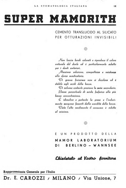 La stomatologia italiana organo ufficiale della Associazione nazionale culturale fascista stomato-odontologica