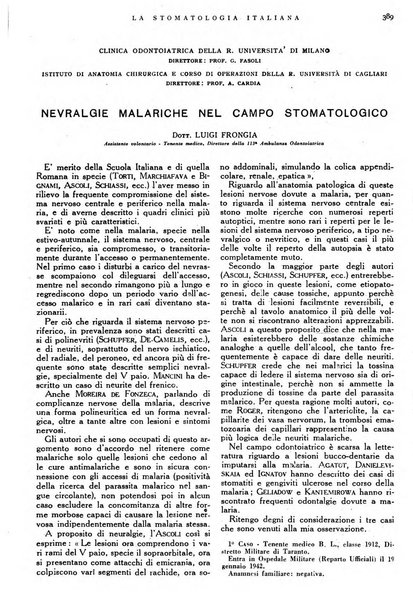 La stomatologia italiana organo ufficiale della Associazione nazionale culturale fascista stomato-odontologica