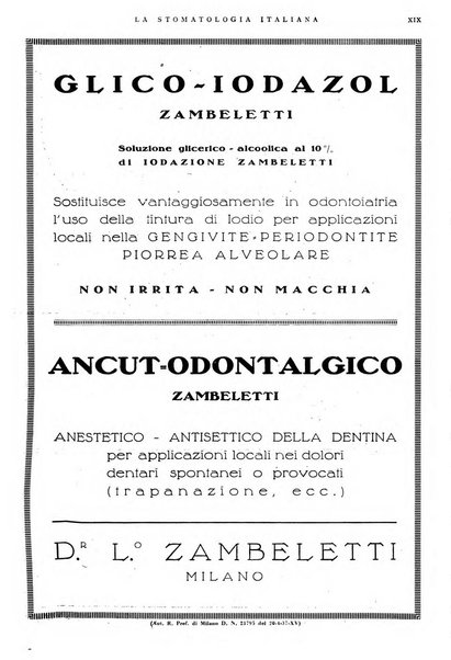 La stomatologia italiana organo ufficiale della Associazione nazionale culturale fascista stomato-odontologica