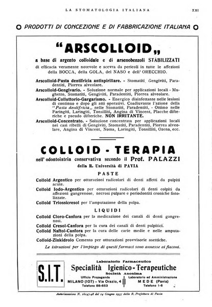 La stomatologia italiana organo ufficiale della Associazione nazionale culturale fascista stomato-odontologica