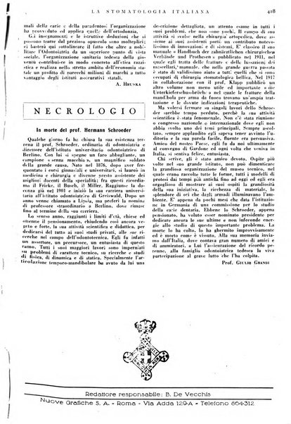 La stomatologia italiana organo ufficiale della Associazione nazionale culturale fascista stomato-odontologica