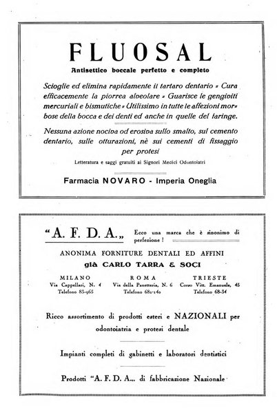 La stomatologia italiana organo ufficiale della Associazione nazionale culturale fascista stomato-odontologica