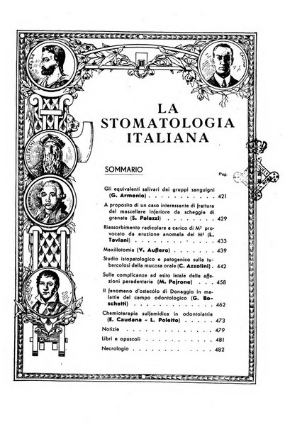 La stomatologia italiana organo ufficiale della Associazione nazionale culturale fascista stomato-odontologica