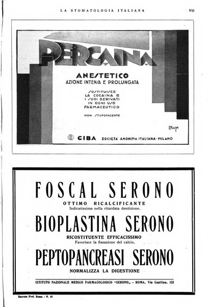 La stomatologia italiana organo ufficiale della Associazione nazionale culturale fascista stomato-odontologica