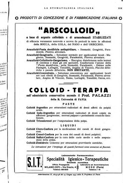 La stomatologia italiana organo ufficiale della Associazione nazionale culturale fascista stomato-odontologica