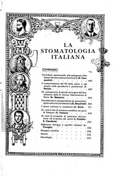 La stomatologia italiana organo ufficiale della Associazione nazionale culturale fascista stomato-odontologica