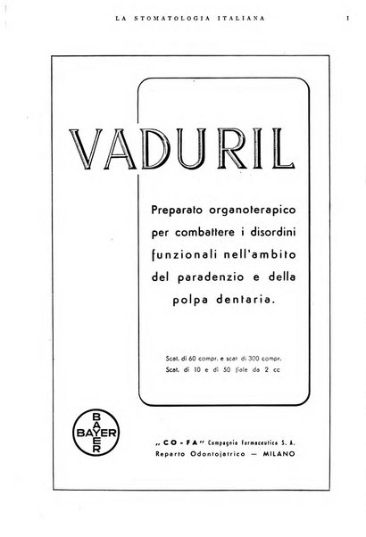 La stomatologia italiana organo ufficiale della Associazione nazionale culturale fascista stomato-odontologica