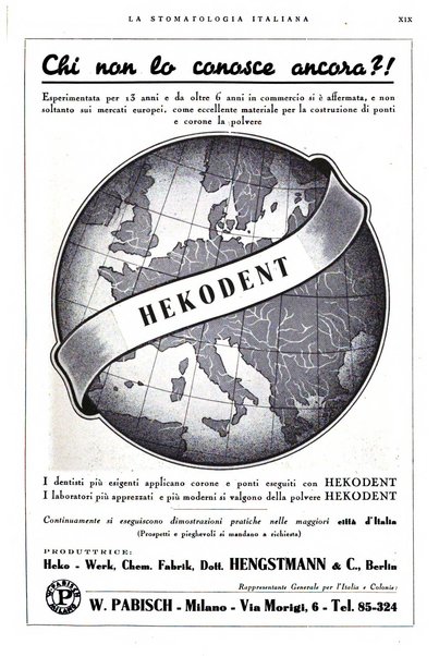 La stomatologia italiana organo ufficiale della Associazione nazionale culturale fascista stomato-odontologica