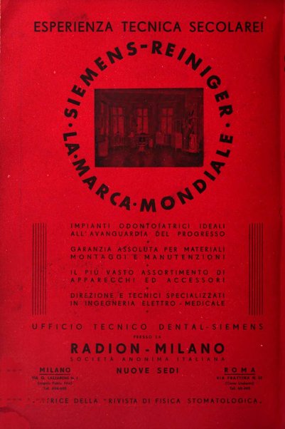 La stomatologia italiana organo ufficiale della Associazione nazionale culturale fascista stomato-odontologica