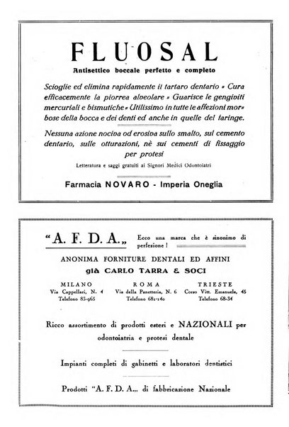 La stomatologia italiana organo ufficiale della Associazione nazionale culturale fascista stomato-odontologica