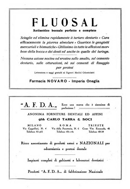 La stomatologia italiana organo ufficiale della Associazione nazionale culturale fascista stomato-odontologica