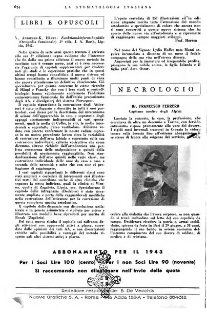 La stomatologia italiana organo ufficiale della Associazione nazionale culturale fascista stomato-odontologica