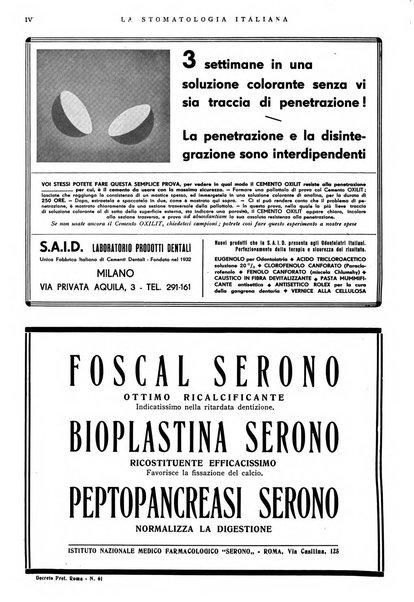 La stomatologia italiana organo ufficiale della Associazione nazionale culturale fascista stomato-odontologica