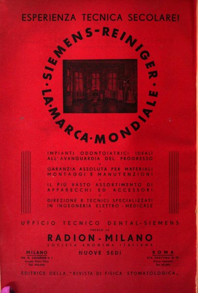 La stomatologia italiana organo ufficiale della Associazione nazionale culturale fascista stomato-odontologica