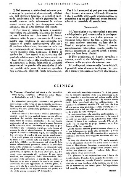 La stomatologia italiana organo ufficiale della Associazione nazionale culturale fascista stomato-odontologica