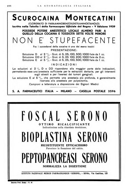 La stomatologia italiana organo ufficiale della Associazione nazionale culturale fascista stomato-odontologica