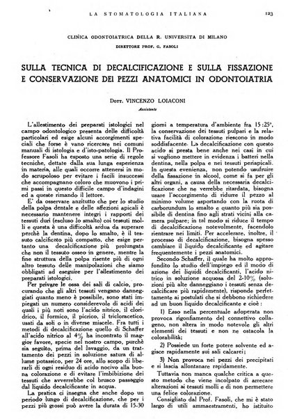 La stomatologia italiana organo ufficiale della Associazione nazionale culturale fascista stomato-odontologica