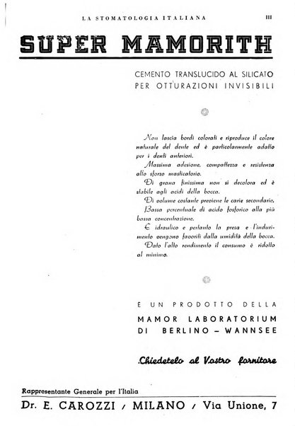 La stomatologia italiana organo ufficiale della Associazione nazionale culturale fascista stomato-odontologica