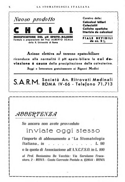 La stomatologia italiana organo ufficiale della Associazione nazionale culturale fascista stomato-odontologica