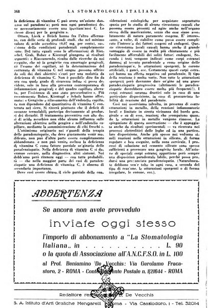 La stomatologia italiana organo ufficiale della Associazione nazionale culturale fascista stomato-odontologica