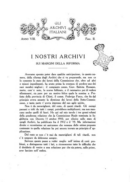 Gli archivi italiani rivista bimestrale di archivistica e di discipline ausiliare