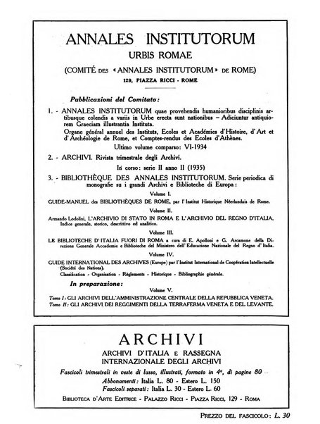 Archivi archivi d'Italia e rassegna internazionale degli archivi