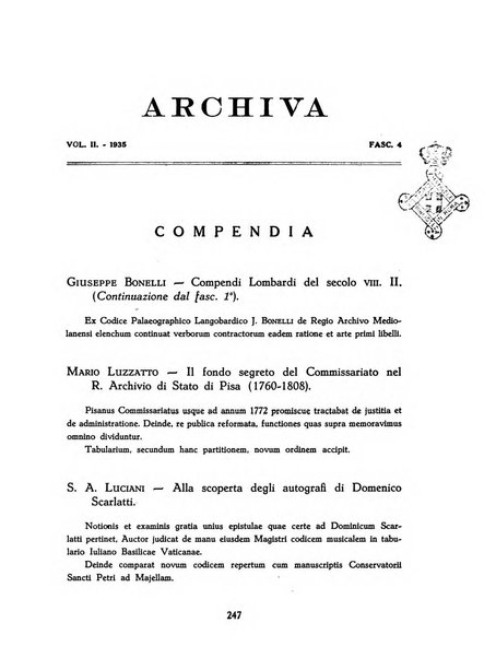 Archivi archivi d'Italia e rassegna internazionale degli archivi